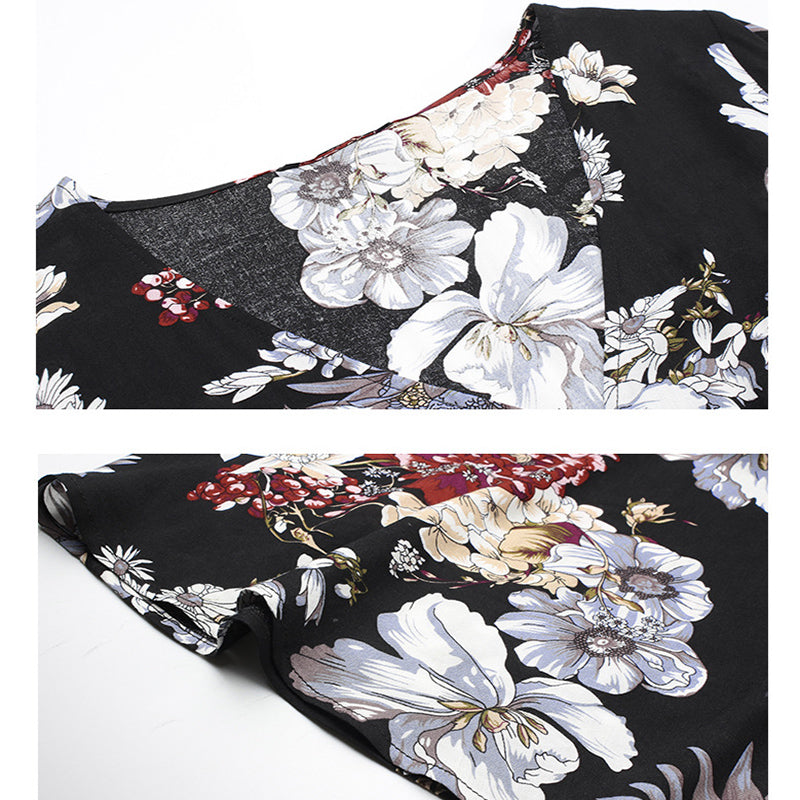 Floral Summer Beach Dress With V Neck Elastic Waist Dresses For Women - Image 5